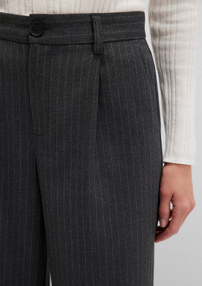 Grey Striped Trousers