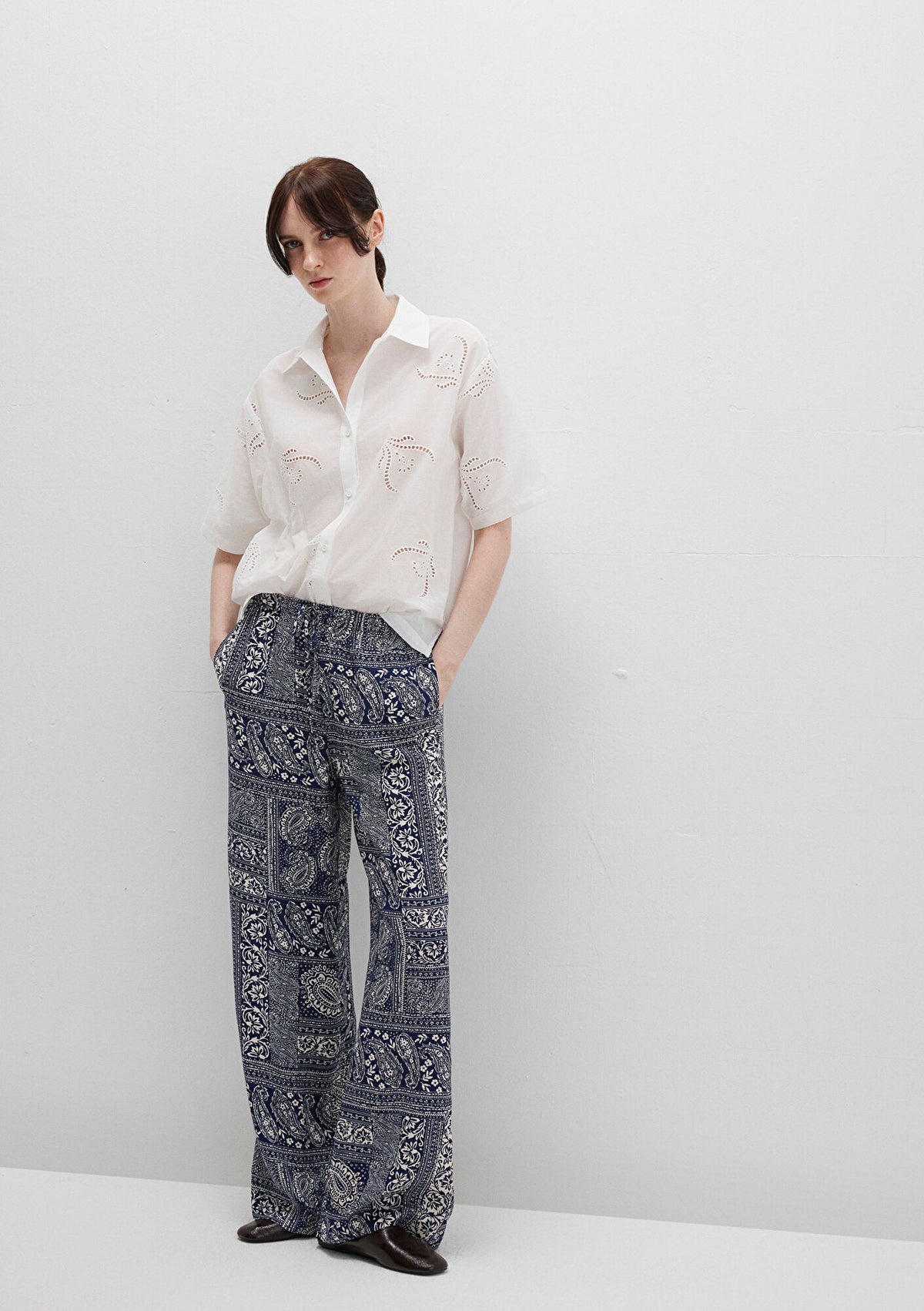 Printed Navy Trousers
