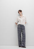 Printed Navy Trousers