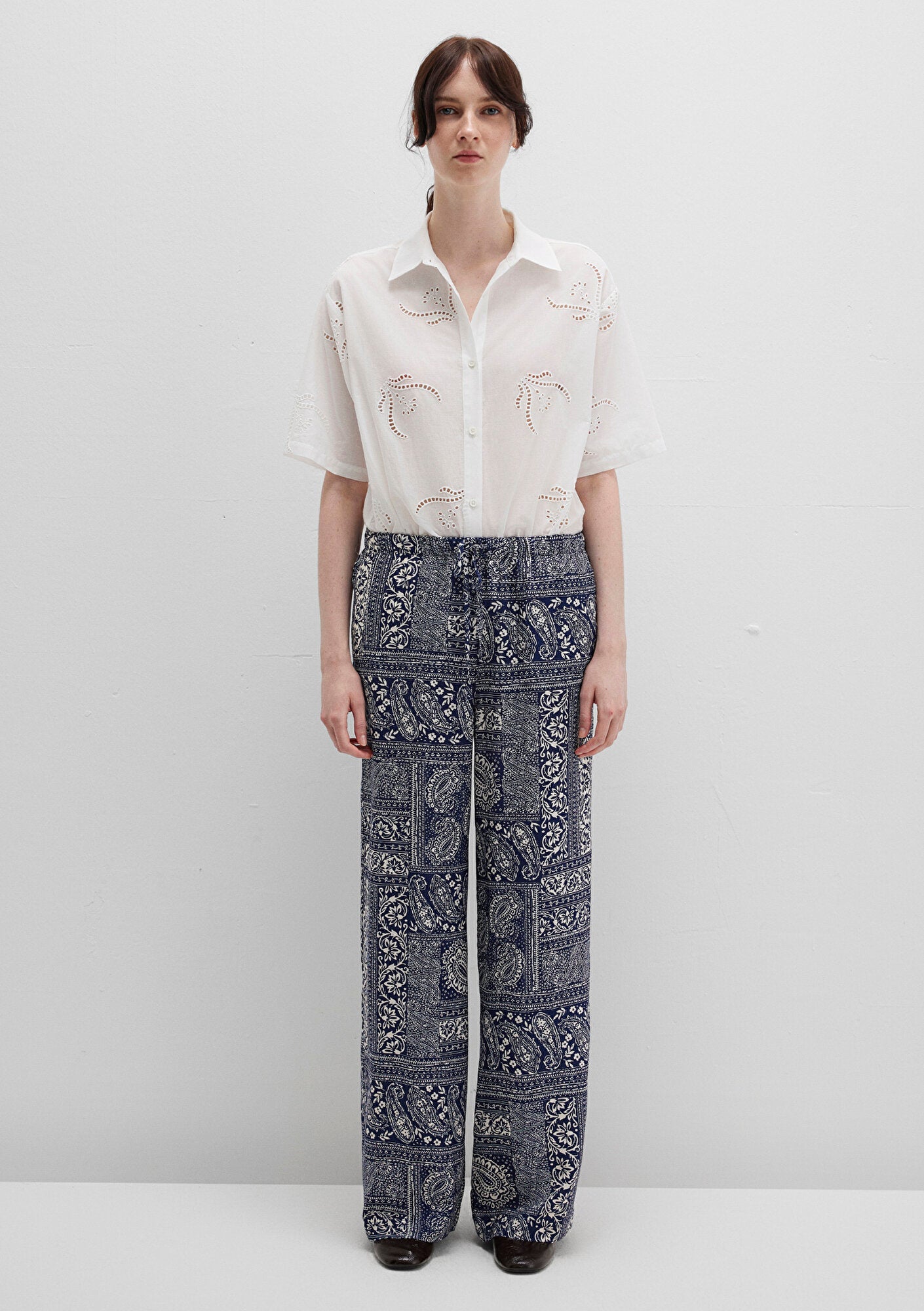 Printed Navy Trousers