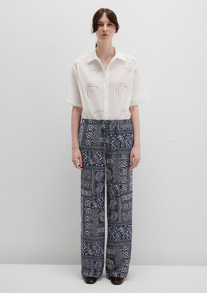 Printed Navy Trousers
