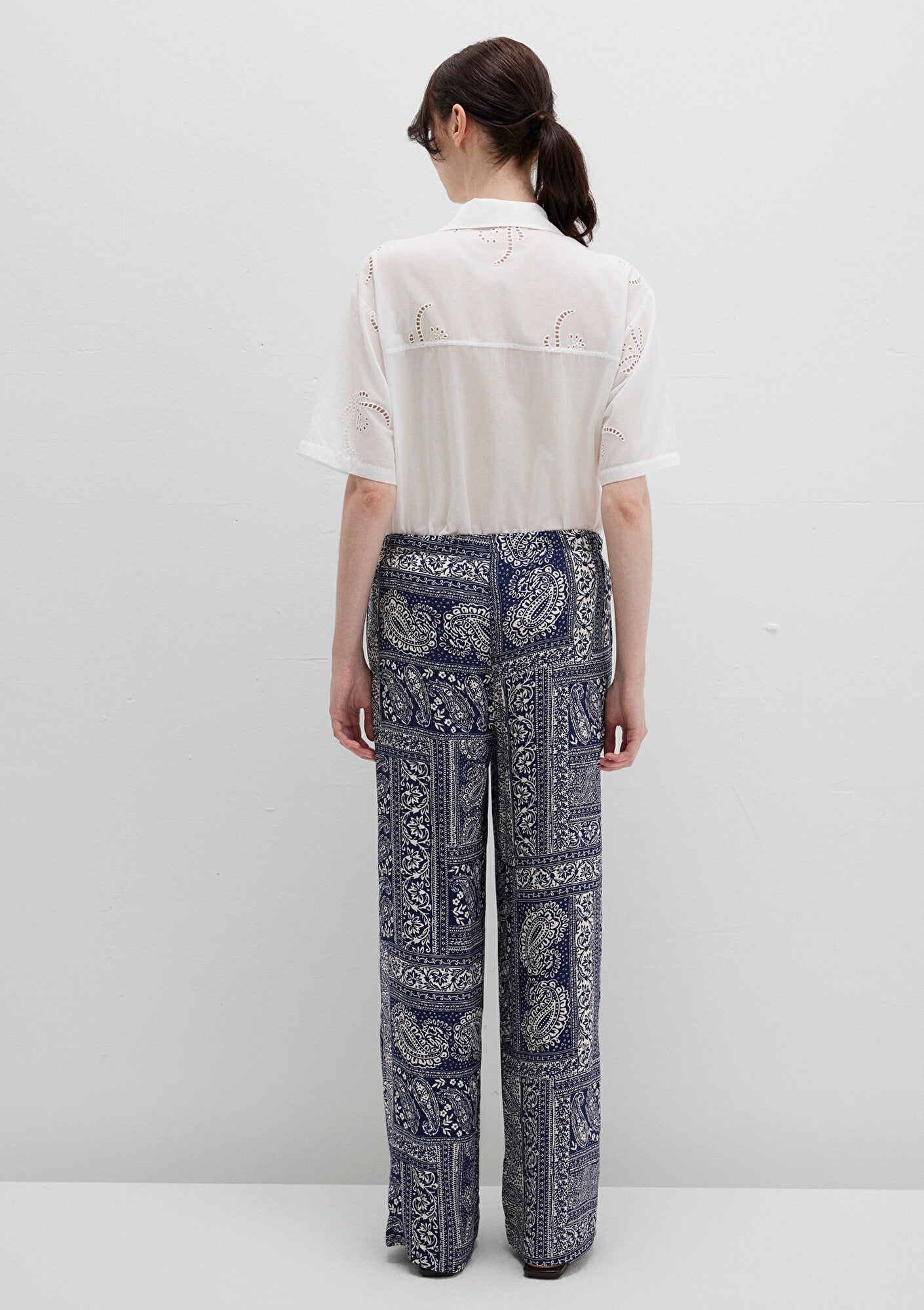 Printed Navy Trousers