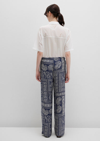Printed Navy Trousers