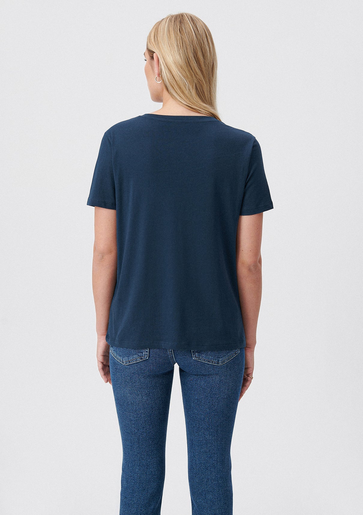 V Neck Navy Basic T-Shirt