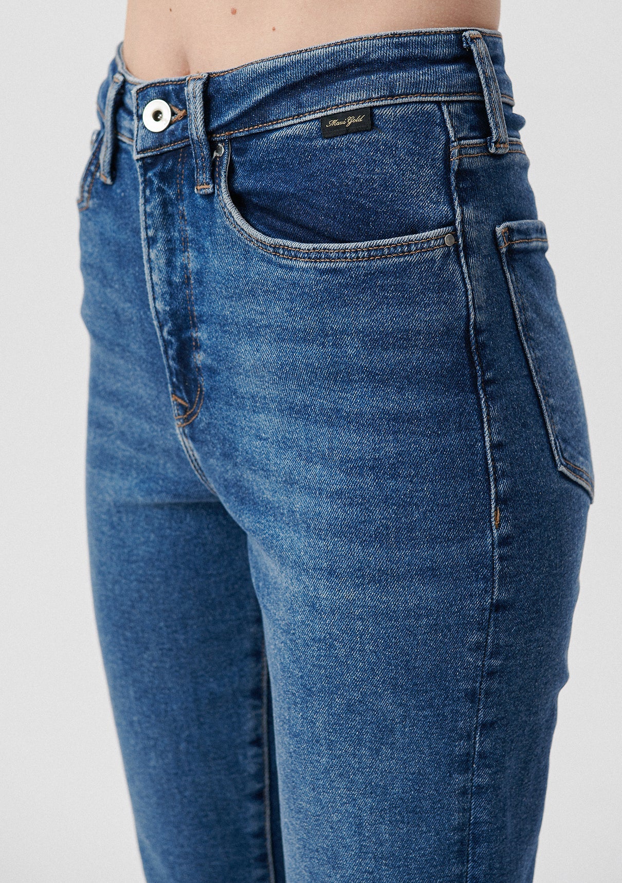 Star Mid Brushed Gold Shape Jean Pants