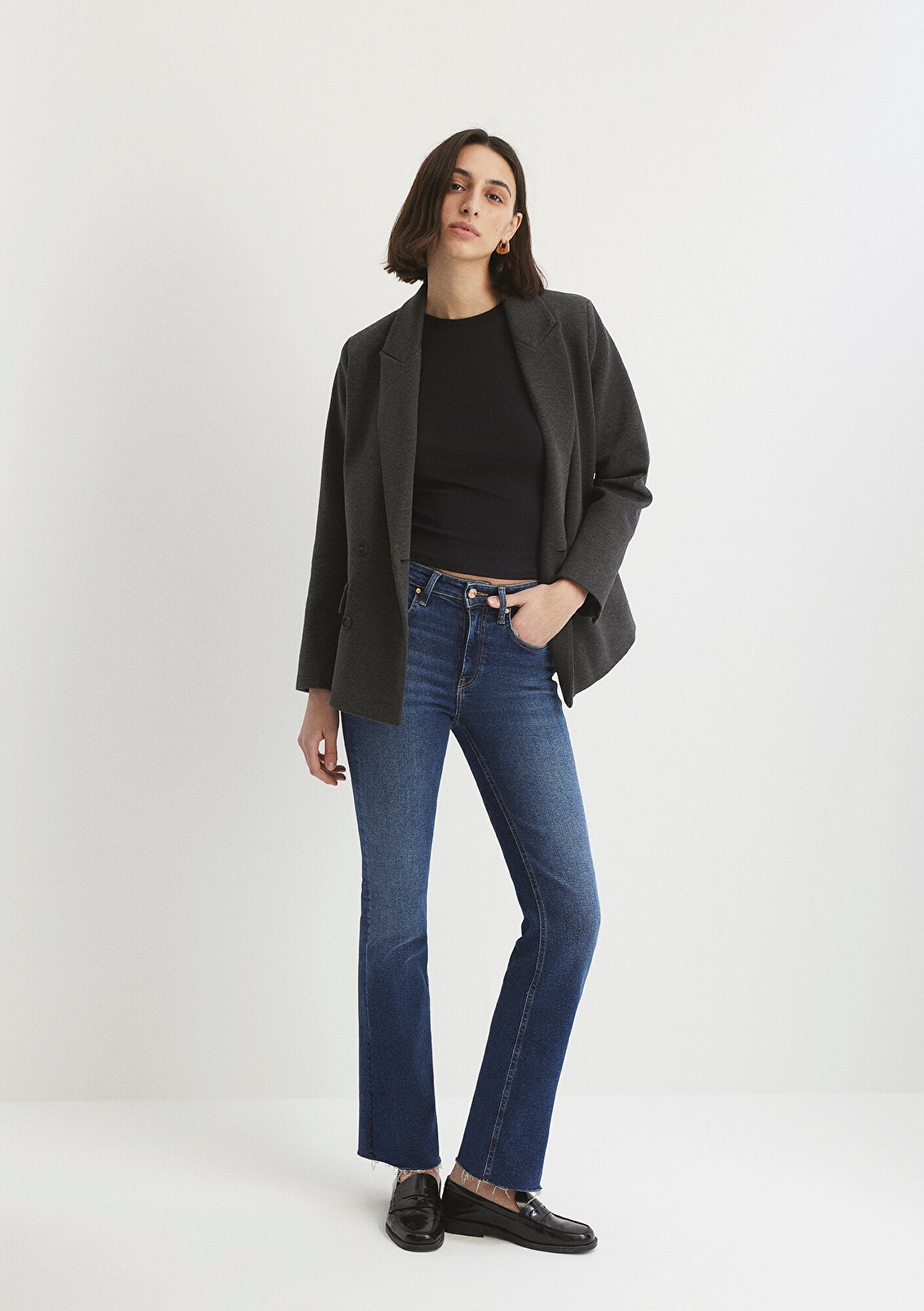 Maria Dark Blue Gold Denim Jean Pants