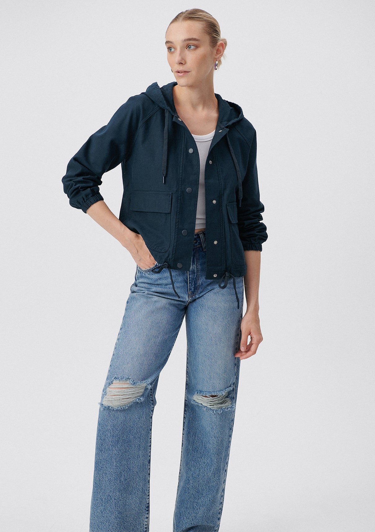 Hooded Navy Jacket