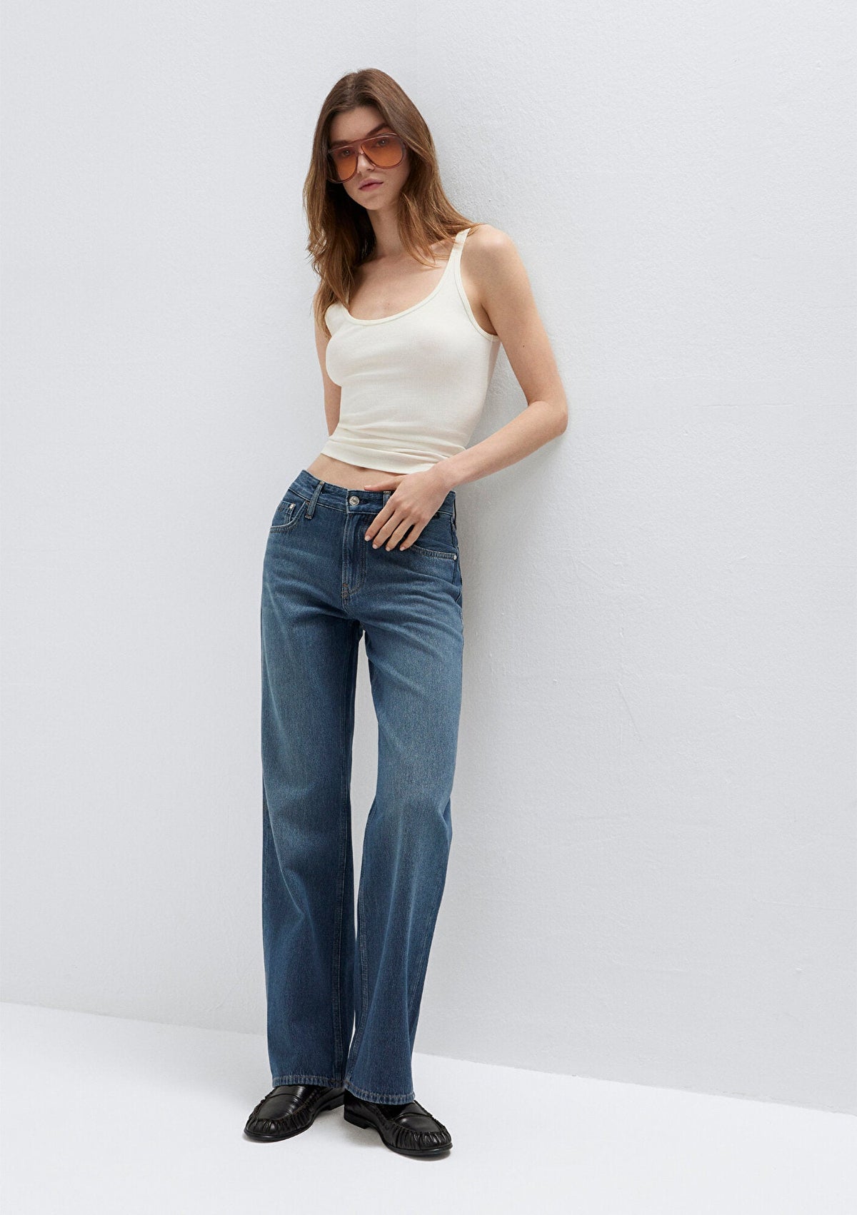 Lovely Dark Foggy Classic Denim Jean Pants