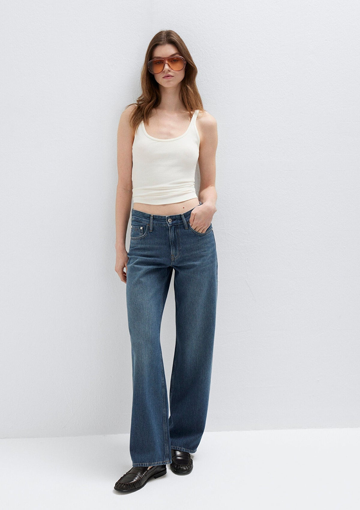 Lovely Dark Foggy Classic Denim Jean Pants