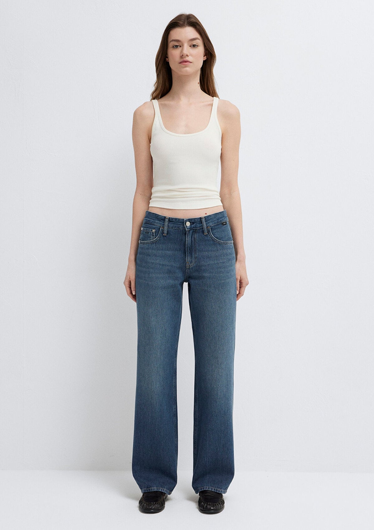 Lovely Dark Foggy Classic Denim Jean Pants