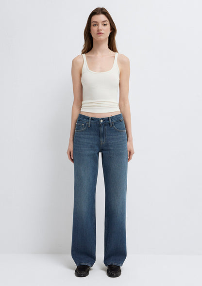 Lovely Dark Foggy Classic Denim Jean Pants