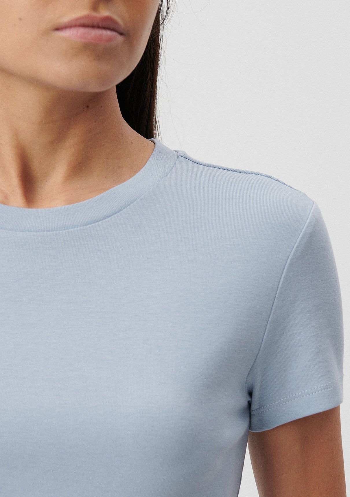 Crew Neck Blue Basic T-Shirt