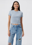 Crew Neck Blue Basic T-Shirt