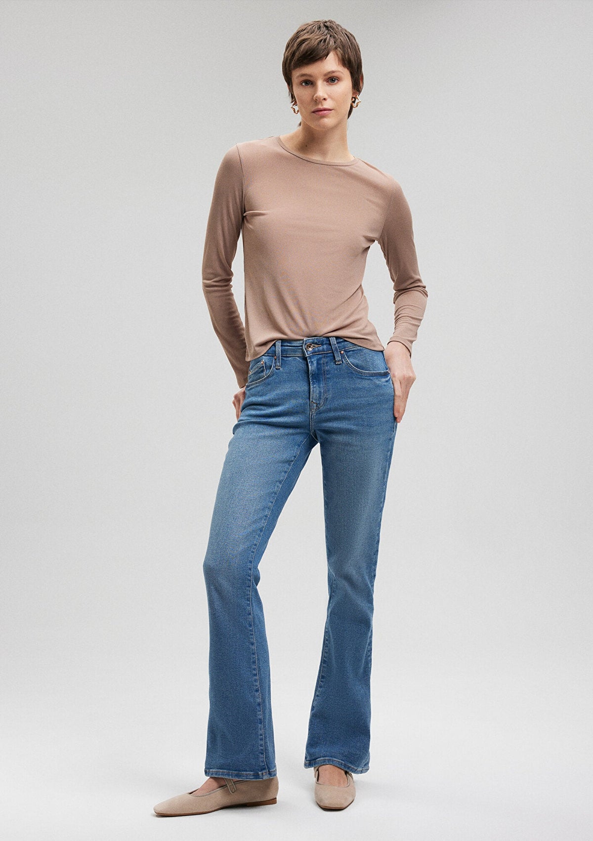 Molly Light Blue Gold Shape Jean Pants