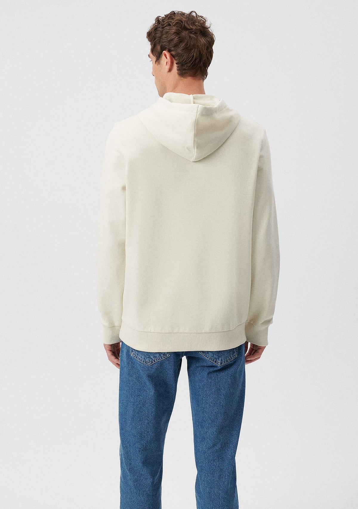 Mavi Logo Printed Hooded Beige Sweatshirt