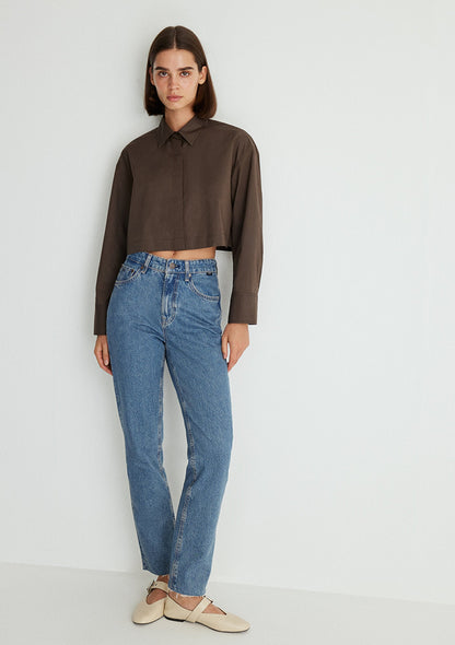 New York Mid Indigo Classic Denim Jean Pants