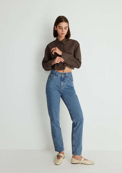 New York Mid Indigo Classic Denim Jean Pants