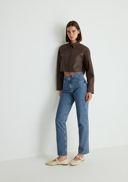 New York Mid Indigo Classic Denim Jean Pants