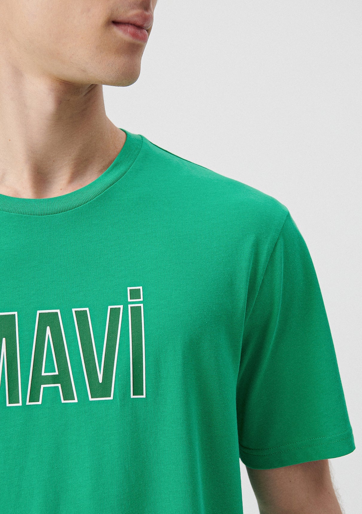 Mavi Logo Printed Green T-Shirt