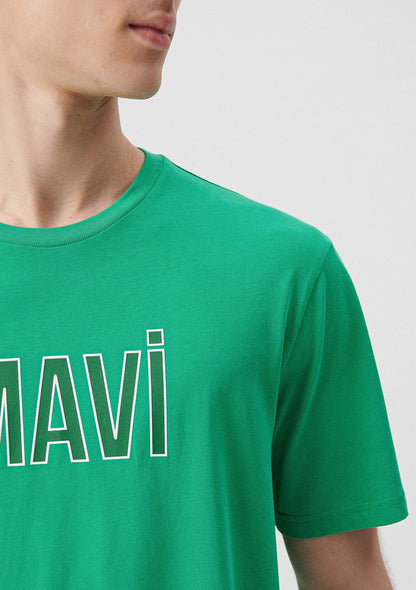Mavi Logo Printed Green T-Shirt