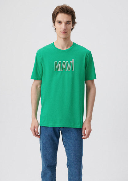 Mavi Logo Printed Green T-Shirt