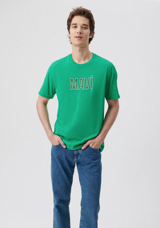 Mavi Logo Printed Green T-Shirt