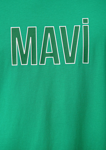 Mavi Logo Printed Green T-Shirt