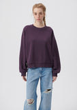 Crew Neck Green Basic Sweatshirt
