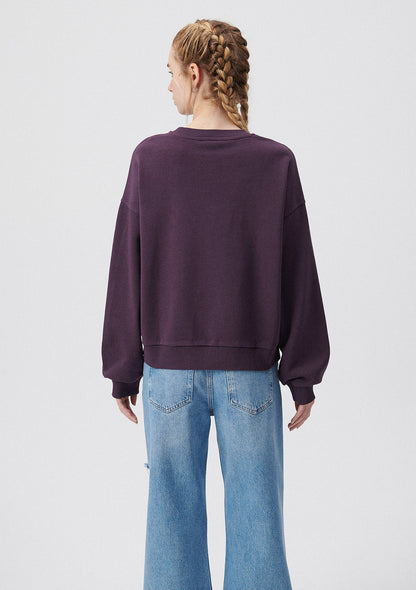 Crew Neck Green Basic Sweatshirt