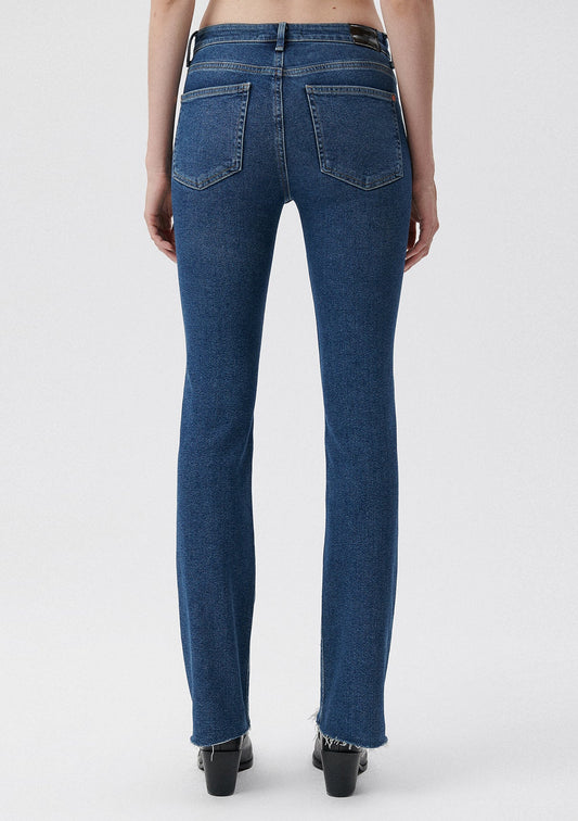 Maria Dark Blue Gold Denim Jean Pants