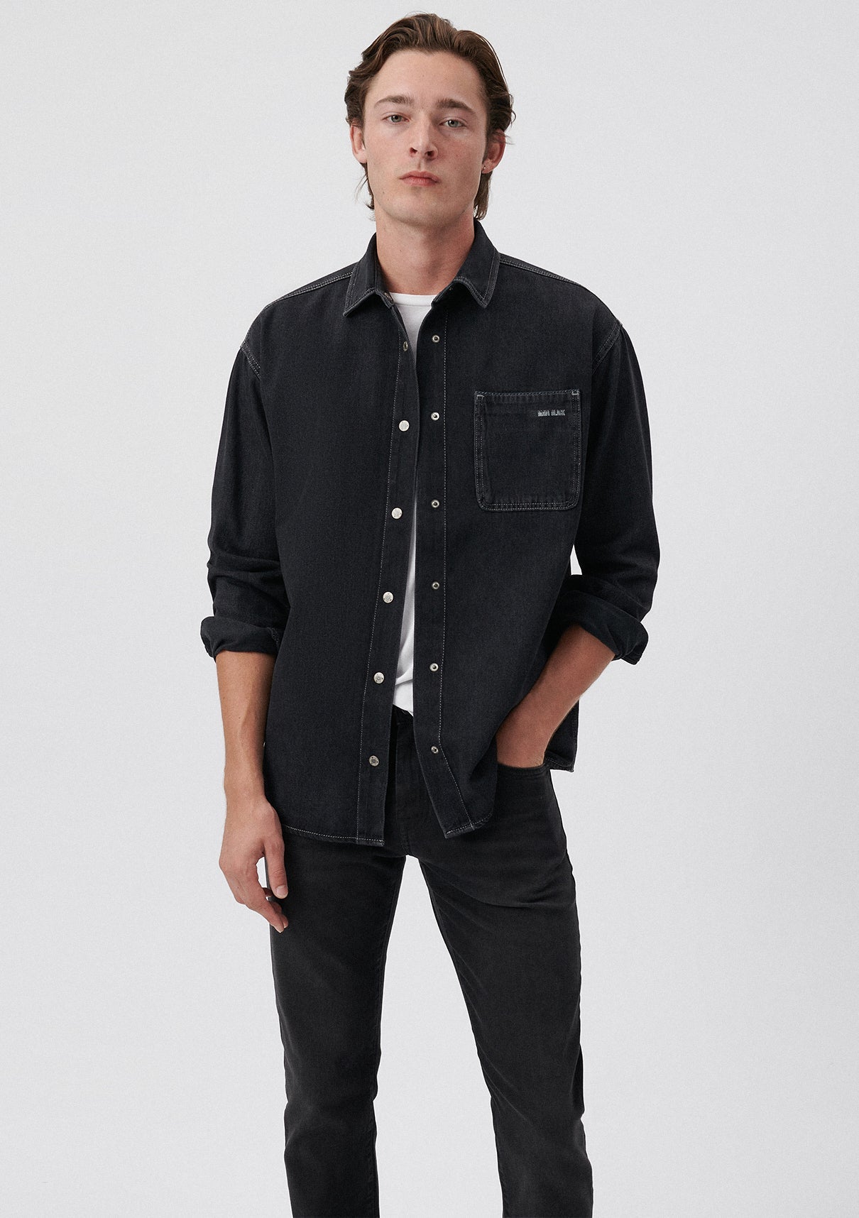 Aidan Cloudy Smoke Mavi Black Jean Shirt