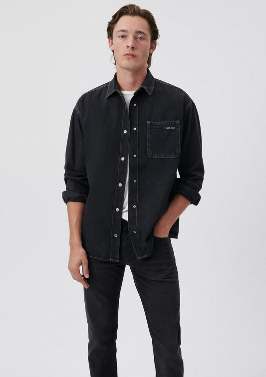 Aidan Cloudy Smoke Mavi Black Jean Shirt