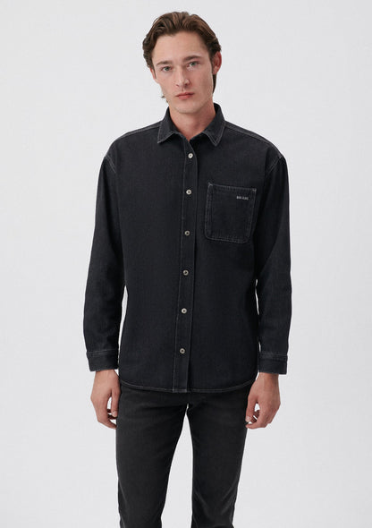 Aidan Cloudy Smoke Mavi Black Jean Shirt