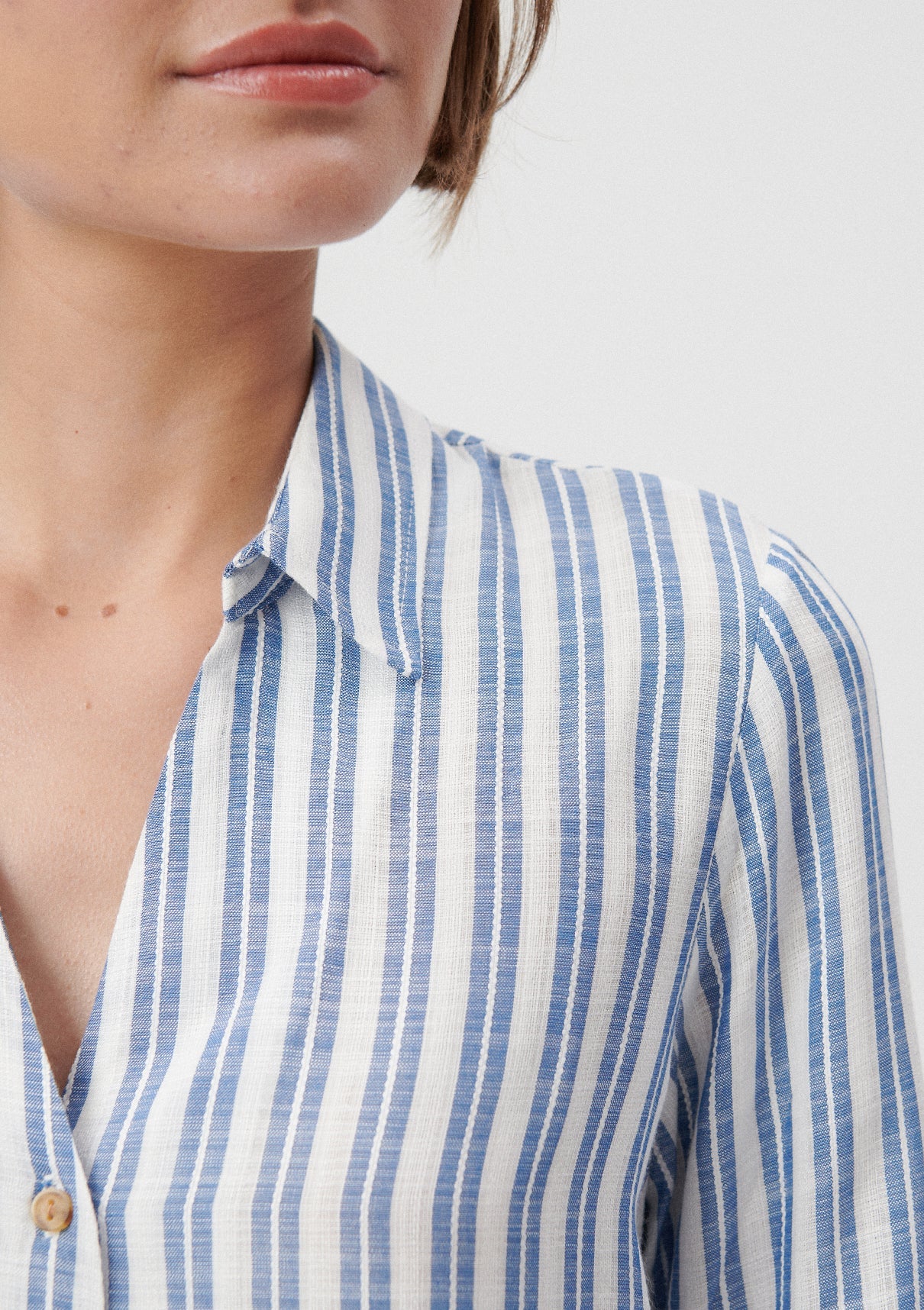 Striped White Blouse