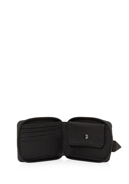 Zip Detailed Black Wallet
