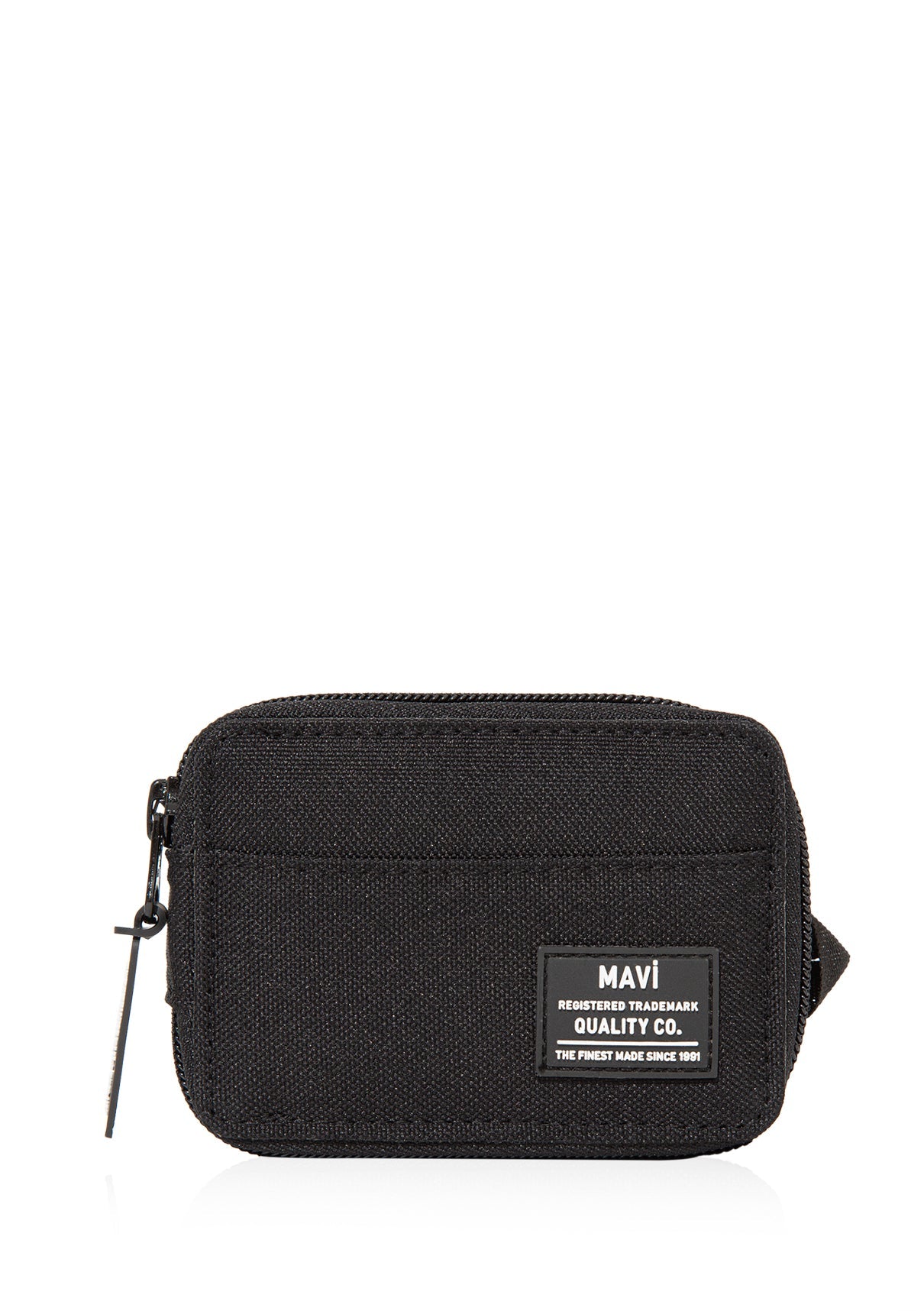 Zip Detailed Black Wallet