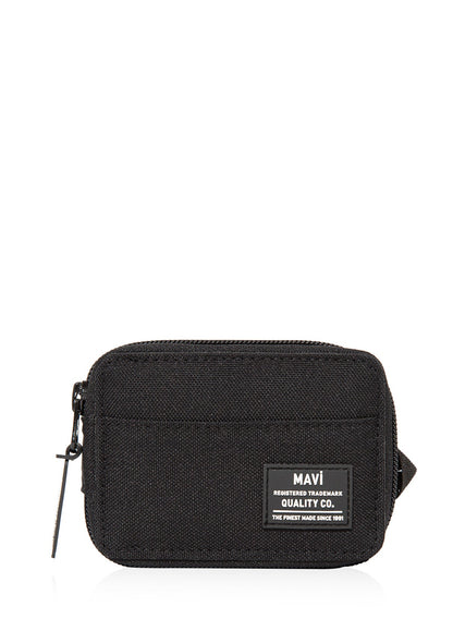 Zip Detailed Black Wallet