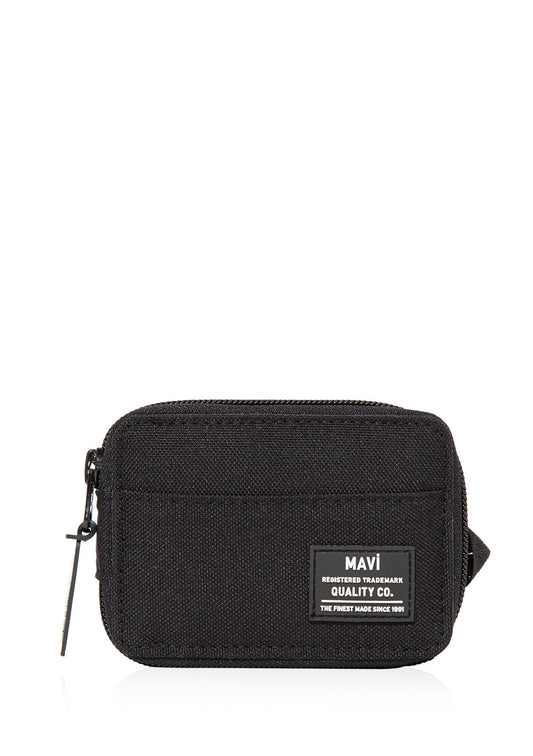 Zip Detailed Black Wallet