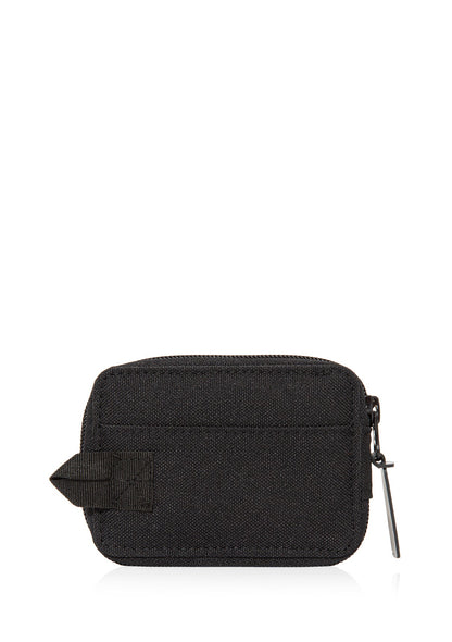 Zip Detailed Black Wallet