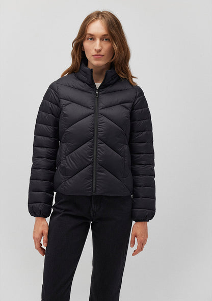 High Collar Black Puffer Jacket