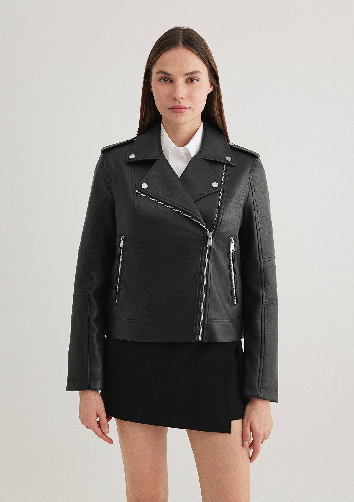 Black Faux Leather Jacket
