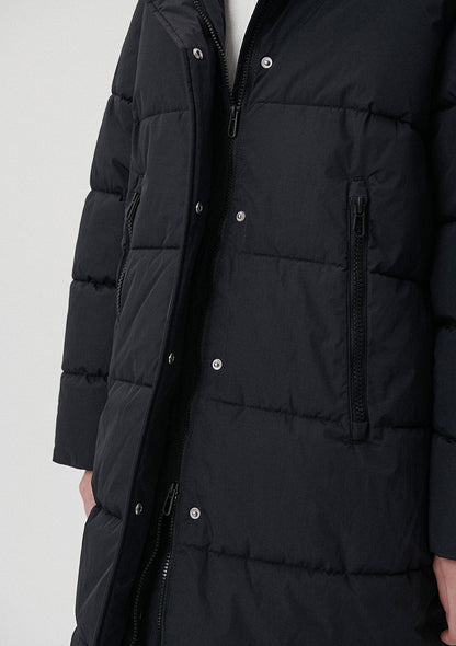Hooded Black Long Puffer Jacket