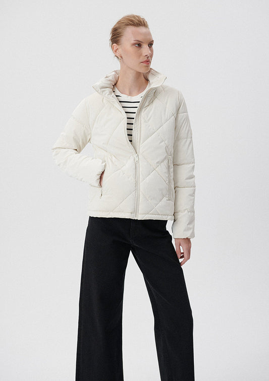 Premium Quilted White Puffer Jacket