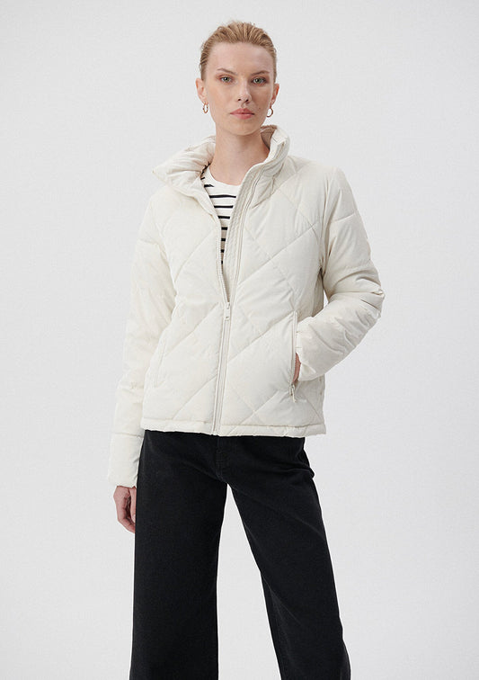 Premium Quilted White Puffer Jacket