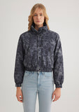 Printed Anthracite Crop Jacket