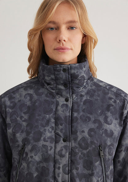 Printed Anthracite Crop Jacket