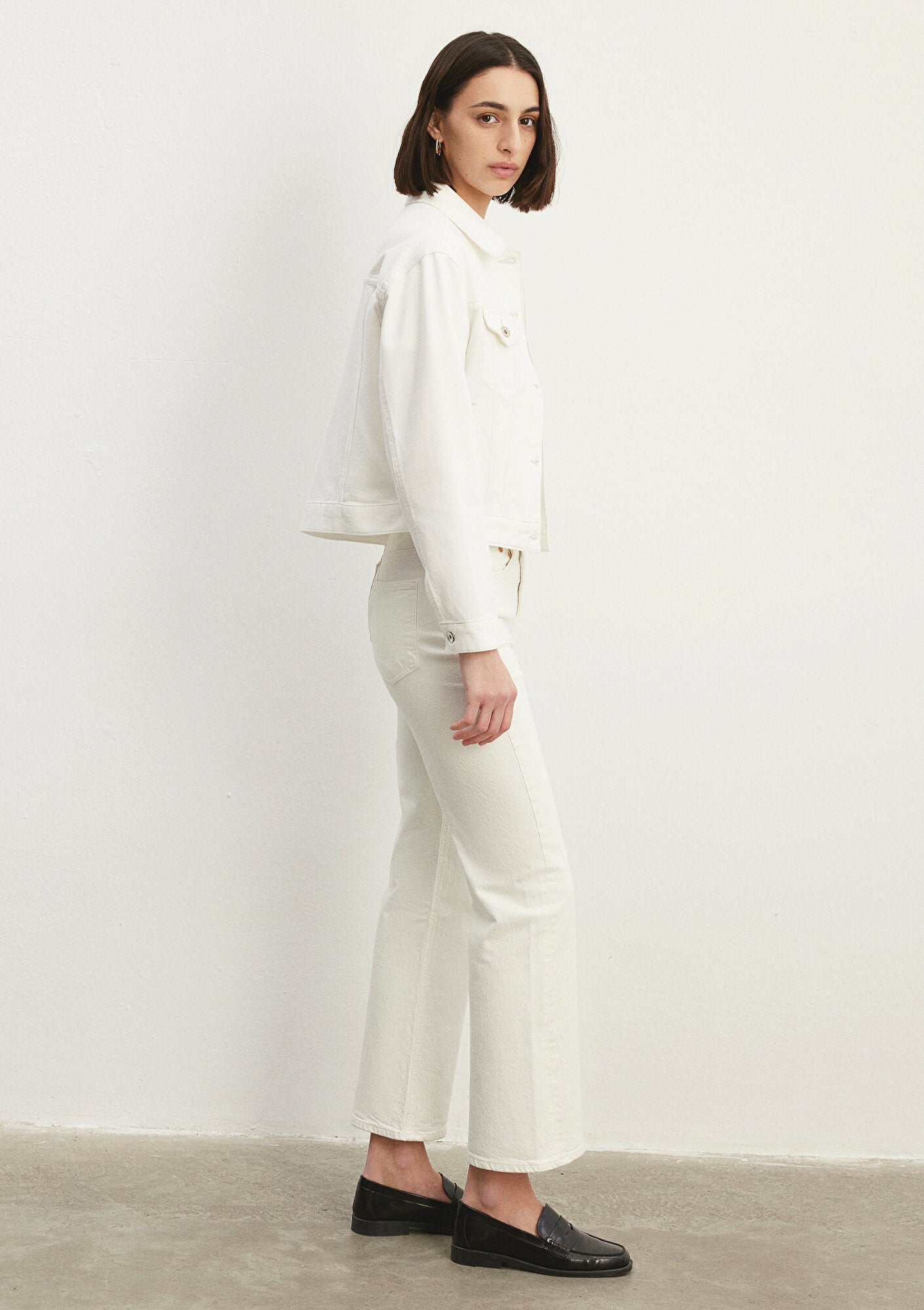 Megi Off White Mavi Premium Jean Jacket