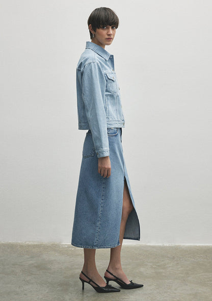 Megi Bleached Mavi Premium Jean Jacket