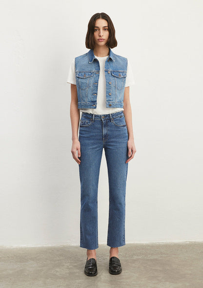 Rona Mid Blue Classic Denim Jean Vest