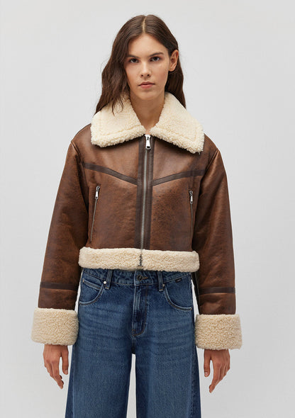 Brown Faux Leather Jacket